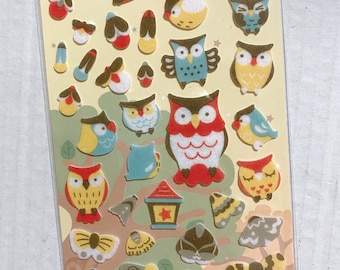 Felt Sticker Owl Firefly Bird Planner Decor Journaling Scrapbooking Deco Stickers