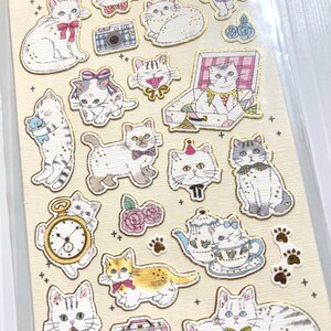 Weiße Katze Aufkleber Deko Aufkleber Planer Dekor Scrapbooking Journaling