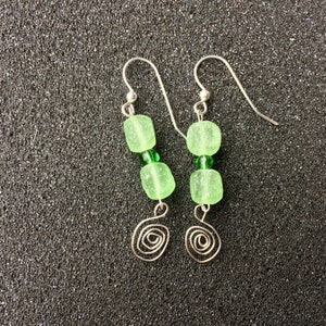 Sterling Silver Earrings with Glass Beads