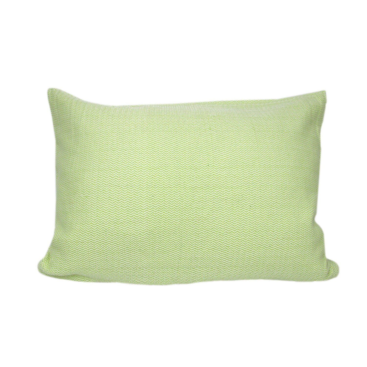Coussin Vert Motif Chevron, Rectangulaire 60x40cm, Coton Haute Qualité, 100% Naturel et Tissé à La M