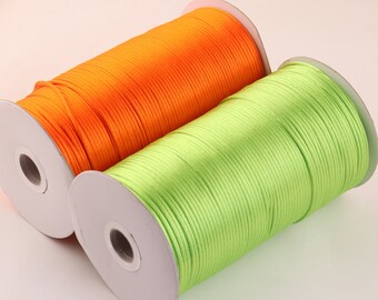 10m LIGHT GREY satin nylon cord 3mm teething DIY necklace grey rattail jewellery