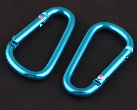 Blue Carabiner Clip Push Gate Clip Carabiner Camp Snap Hook