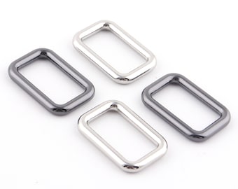 Hebilla de anillo rectangular de 15 mm en bronce/plata, anillos rectangulares, hebilla de correa de anillo para bolso, anillo rectangular de alta calidad para correa de presilla de cinturón de bolso
