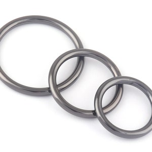 25/30/40mm Gunmetal Metal Round Ring Welded Loop Purse Strap Buckle O Ring,Making Leather Harness Bag Handbag Webbing Hardware Supplies DIY