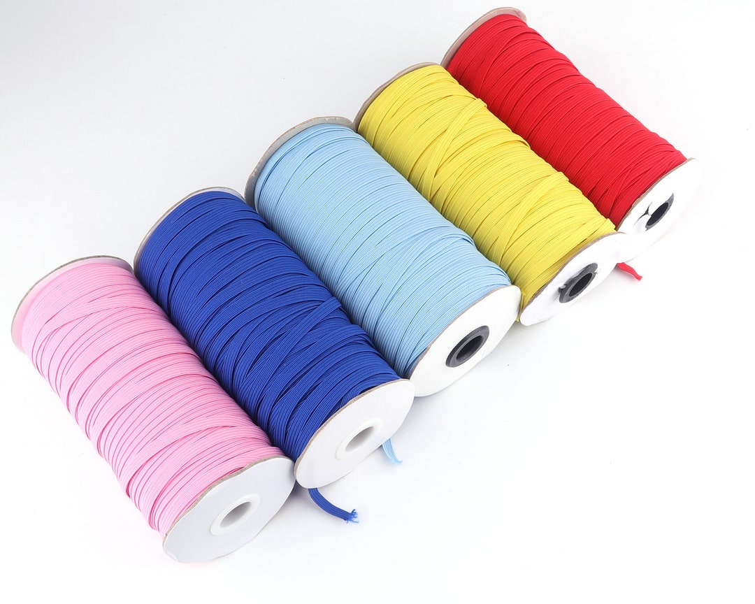 Colorful Elastic Cord Flat Elastic Band,6mm Smooth Finish Sewing Thread ...