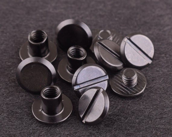 Gunmetal Screw Rivets 20 Sets 912 Mm Metal Button Screw Back Studs Screw  Studs for Bag/ Belt Leather Craft Screw Studs Rivet Stud Spike 