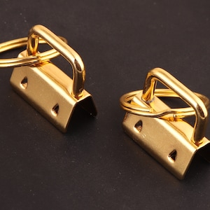 Portachiavi in oro da 1 pollice (25 mm) Portachiavi hardware con portachiavi da 1 pollice Portachiavi in nastro Portachiavi in tessuto per cordini Portachiavi Cinghie Anello da polso