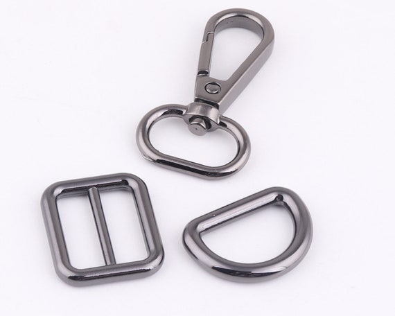 3/420mmgunmetal Swivel Clasp Purse Ring Strap Adjuster Swivel Hook Snap  Clip Hook Purse Hardware D Ring Belt Strap Slide Buckles for Bag 