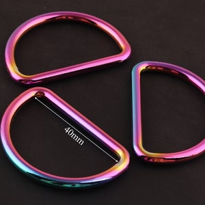 Tęczowy prostokątny pierścień 1-calowy prostokątny pierścień pasek pierścień metalowy prostokątny pierścień klamry i pierścienie D 1- i 2-calowa tęczowa klamra regulacyjna 06