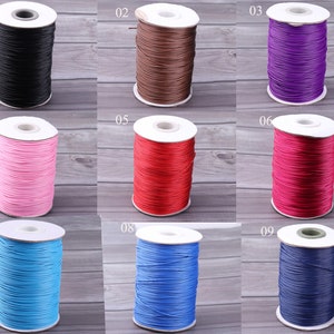 Korea Waxed Polyester Cord Thread Wire,1mm Korean Cord,Jewelry Beading Bracelet Necklace,Environmental Korean Waxed Polyester Cords-9 color