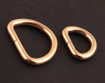 20mm / 13mm or Boucles D Ring, 30 pcs sac à main d ring D Rings d ring ceinture, sac à main en sangle sac à main, métal d anneau sac à main boucle matériel fournitures