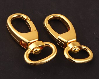 13 mm*37 mm Gold swivel clasps swivel snap hook lobster clasp metal swivel clasps spring hook for key ring handbags and keychain making