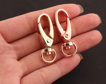 9 mm rose gold and light gold Trigger Snap Hooks /Purse Hook /Key Hook/Swivel Hook Lobster Clasp Purse bag Clasps,strap Purse clip,key clasp