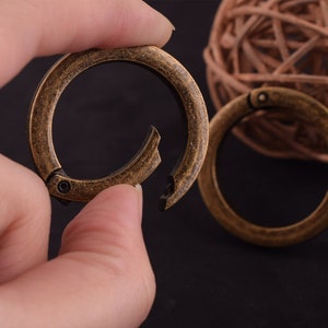 1 inch(25mm) Spring gate ring bronze metal o rings spring ring clasp push gate o ring Push Snap Hooks,large swivel shackle,keychain for DIY