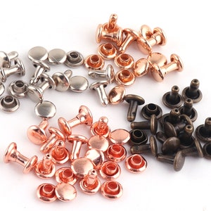 Double Cap Rivets 5mm Mini Rivets Metal Button Double Head Purse Notions Rivet Studs/Screwed Stud/Belt Stud for Bag/ leather craft accession