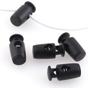 17*3 mm Black elastic cord Toggle Cord Lock Stopper Cord Toggle Lock,Rope ends Cord ends,Craft Cord Locks,Cylinder Stopper Toggle for mask