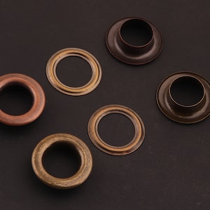 30sets Large round Eyelets with washer 12 mm Bronze and antique copper Round Grommet Eyelet for Sewing Leather Hardware Craft clothing rivet