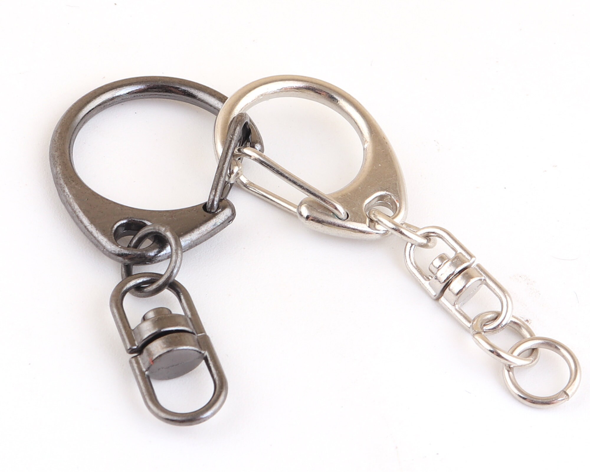 Silver Swivel Clasp Keychain Push Gate Clasp Gunmetal Keychain Etsy