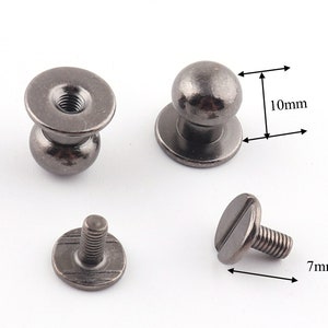 Gunmetal Round Ball Head Screw Rivets Stud Screw Back Nipple Rivet ...