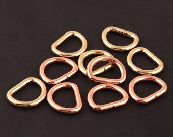 14mm métal or et or rose D anneaux d anneau boucle sac à main anneau sangle anneaux matériel de sac à main-nickel non soudé pour sangle, matériel de sangle