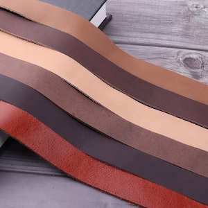 Natürliche Lederriemen 2,5 cm breit-langer Lederstreifen,Gürtel DIY,Geldbörsengurte,brauner Streifen, echter Ledergürtel, italienisches Leder