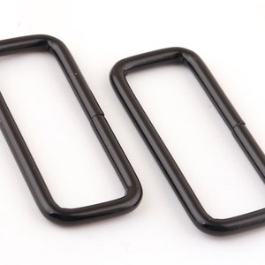 20pcs black Rectangular ring 1 1/2 inch (39 mm)strap rectangle ring Metal Rectangle Buckle Ring Belt Loop Strap purse hardware for bag/strap