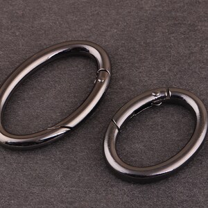 1 1/2 inch (38 mm) and 30mm gunmetal Oval Spring ring Push Gate ring Snap Screw Hook,spring gate rings Metal Clasp Leather craft strap ring