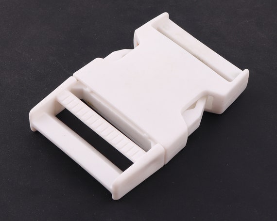 1.538 Mmwhite Side Release Plastic Buckles Clip Adjustable Strap