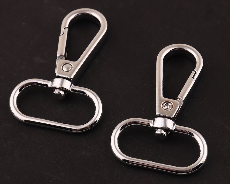 1inch 25mm silver swivel clasp swivel hook purse hook push gate snaps hook key swivel hook For Keychains Purse clasp,diy strap Purse hook image 2