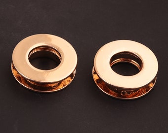 12mm round screw eyelet grommet rose gold Metal Eyelet Grommet Zinc Alloy Screw back alloyed Screw in Grommet for DIY Making and purse cloth
