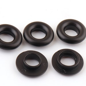 7 mm round screw eyelet grommet Black Metal Eyelet Grommet Zinc Alloy Screw back alloyed Screw in Grommet for DIY Making and purse cloth