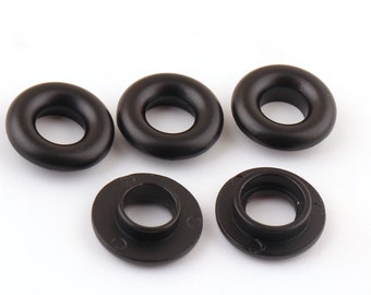 7 mm round screw eyelet grommet Black Metal Eyelet Grommet Zinc Alloy Screw back alloyed Screw in Grommet for DIY Making and purse cloth