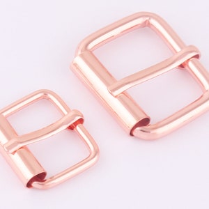 20/25mm Rose Gold Adjustable Belt Buckle Slide Bar Buckle,Metal Roll Rectangle Purse Buckle Hardware Bag Webbing Handbag Leather Accessories