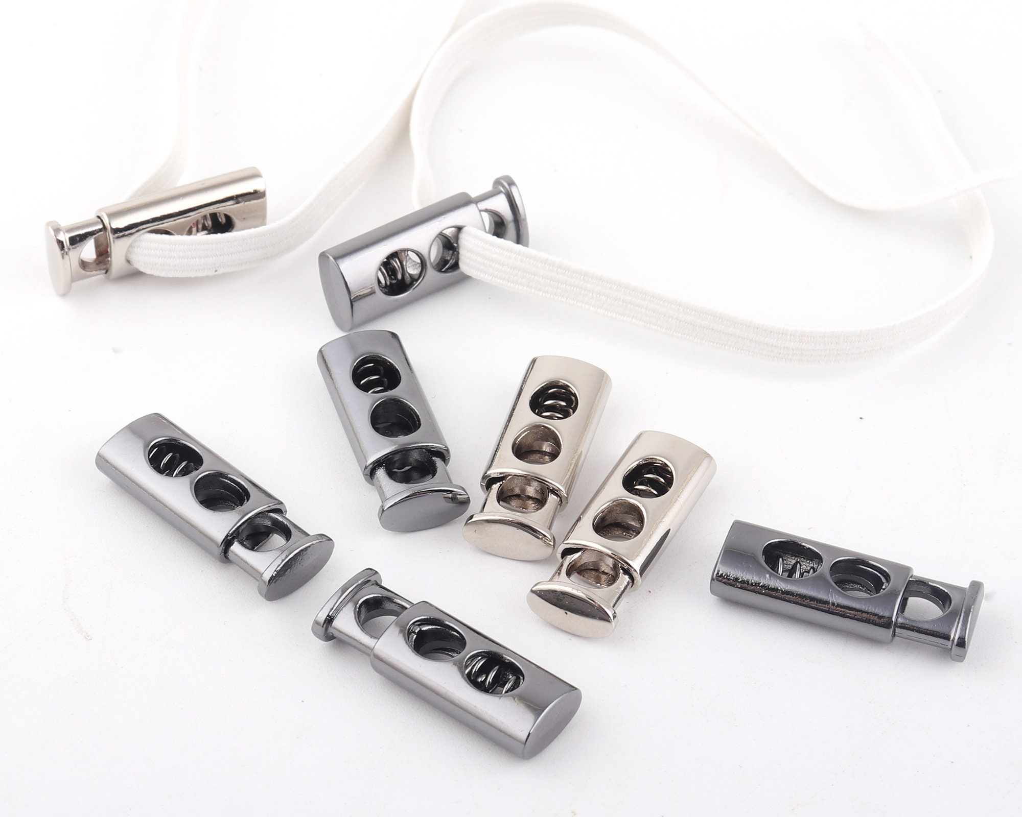 25*4 mm シルバー コードロック アジャスター 伸縮性アジャスター コード ストップ トグル フラット バンド ストッパー 形状 ファスナー  縫製 衣類 ロープ 伸縮性 コード ロック - Etsy 日本