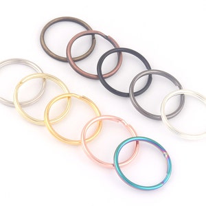 25mm Rainbow Metal Round Split Key Rings Key Chain Clasp Supplies,Double Loop Pendant Jump O Rings,Jewelry Findings for Key Fob Hardware DIY