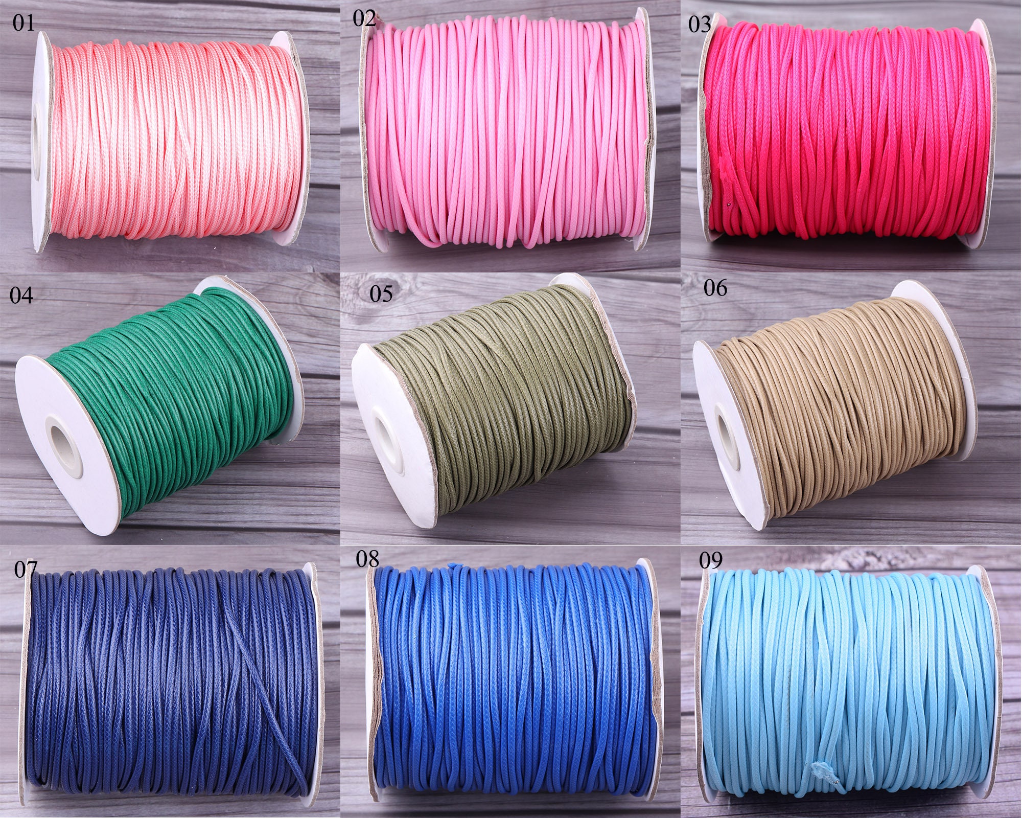 Buy Round Wax Cotton Cords - 2mm - Ink Blue at wholesale prices