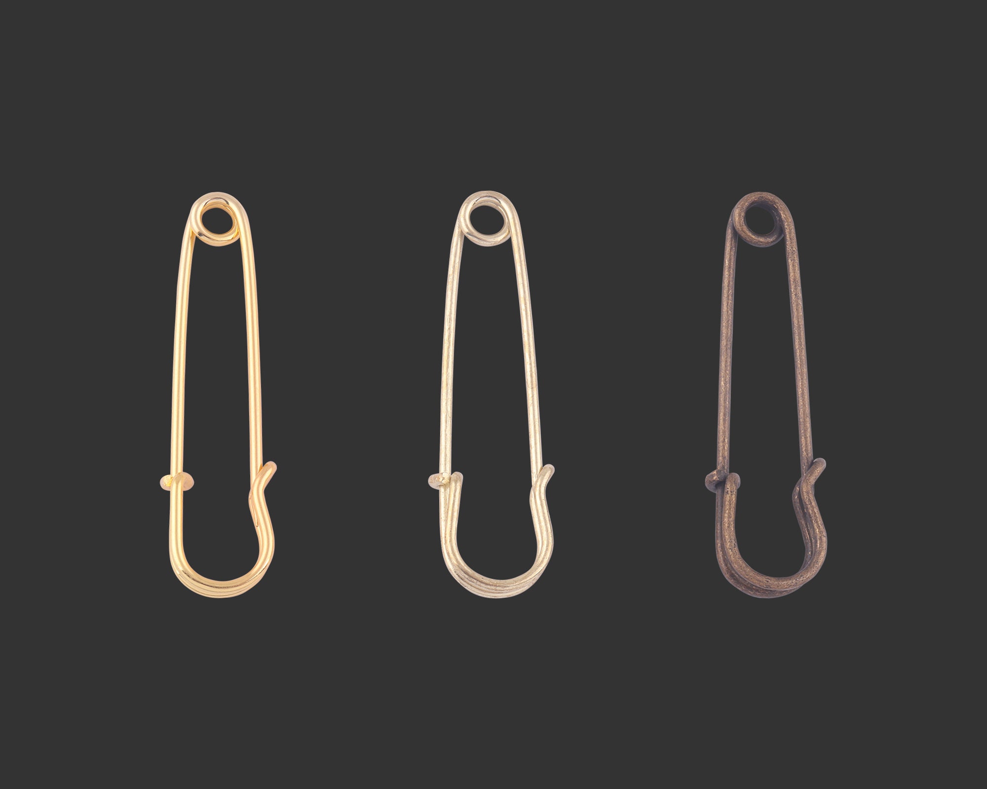 RZJHP Sicherheitsnadeln Set - 10 Stück Medusa Anstecknadeln 73mm Gold