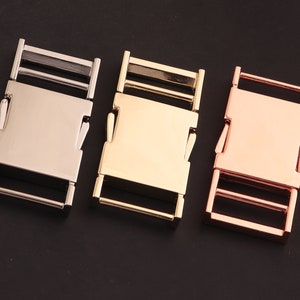 1 inch (24mm) Strap Flat Metal Quick Side Slide Release Buckle silver,light gold and rose gold buckle for Backpacks Webbing,Clip Lock,Strap