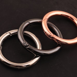 1 1/4inch (33mm) rose gold,silver,gunmetal O ring Spring gate ring metal o rings spring ring clasp push gate Snap Hook large swivel shackle