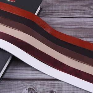 Natuurlijke platte leren strook lange leren band, 3/4-inch brede lederen tasriem, gelooide leren strips voor doe-het-zelf leerproject/tasriemen