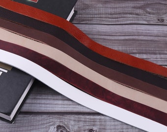 Natural Flat leather strip-long leather strap,3/4" wide Genuine leather purse strap,tanned leather strips for DIY Leather Project/bag straps