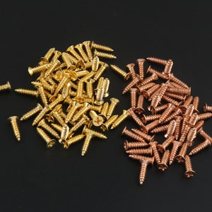 4 mm ローズゴールド 金属木工用ネジ ファスナー ヒンジ ボックス ハードウェア 丸頭ネジ キャビネット 家具 ドア ハンドル 木製住宅アクセサリー