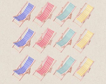1:12 Miniature Beach Chair Foldable Striped Wooden Beach Chair Colorful Chairs Lounge Deck Chair for Craft Dollhouse Accessories Toy  Gift