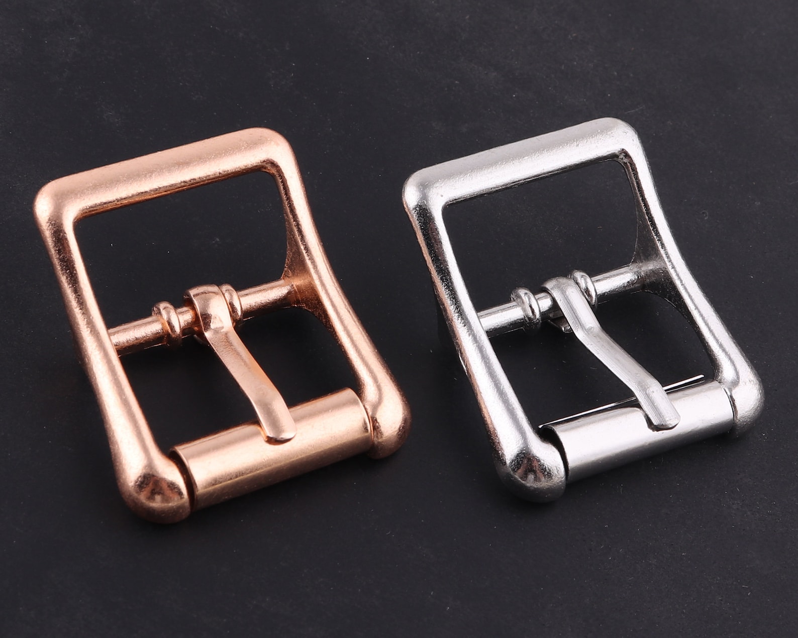3/420 Mmsilver and Rode Gold Square Belt Buckle Single Etsy