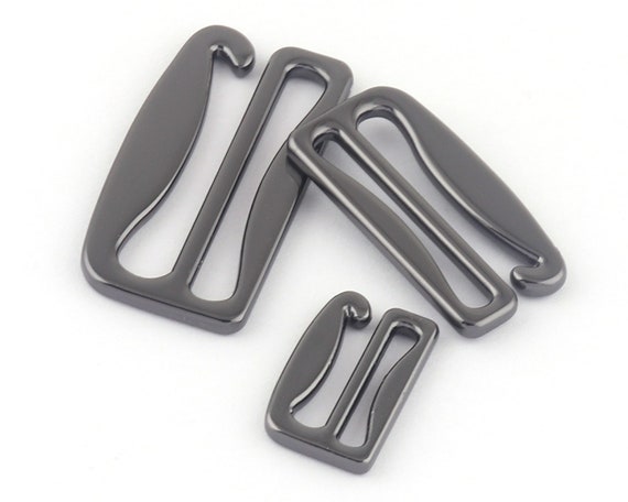 18-38mm Gunmetal Metal Adjustable G Hook Bra Strap Slide Hook Swimwear  Fastener Making Lingerie Design Replacement Leather Handles Webbing 