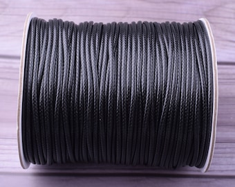 black Korean Waxed Cord String Thread 2.0mm for Bracelet cord Thread Line for jewelry DIY craft Korean waxed polyester cord for beads