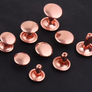 Rose gold Double Cap Rivets-Stud Rapid Rivets Leather Craft Repair,mushroom dome rivets,8*8 mm,9*9 mm,10*10 mm rivets for purse leather/bag