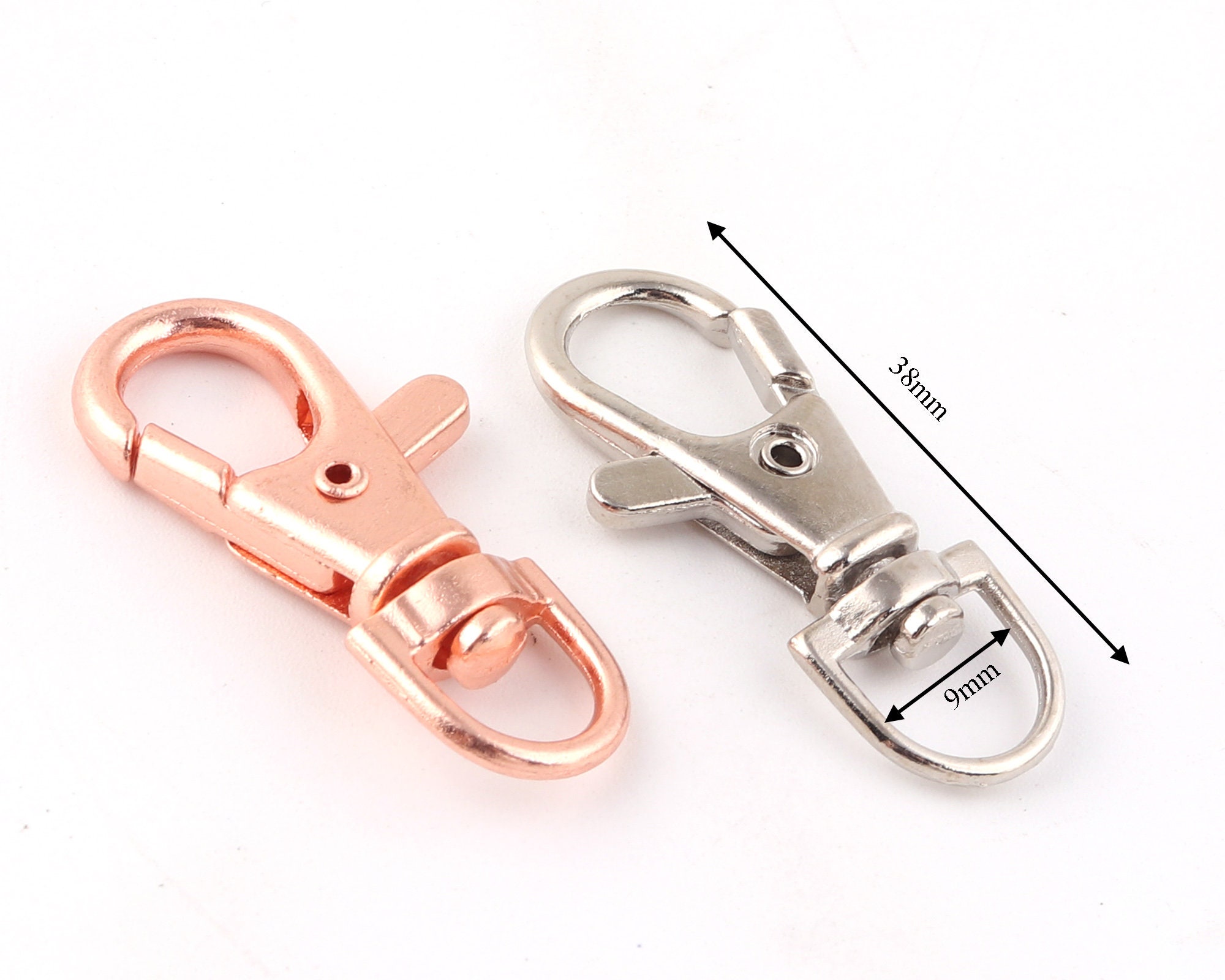 30pcs Fermoirs à Griffes De Homard Métal 360° Rotatif Fermoir Clé