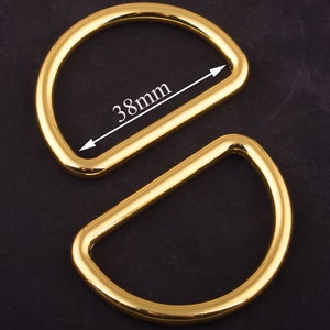 1.5 inch (38 mm) gold D ring,zinc Alloy D Ring Belt Buckle,jump ring, Purse Loop Bag Clasp for Leather Craft Accessories/buckle collar