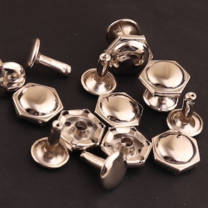 50set 12mm*12mm silver Honeycomb Double Cap Rivets,Studs Leather craft Rivet Fastener,Snaps Prong Studs Rivet studs for leather craft/straps